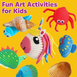 pigipigi Sea Shell Painting Kit for Kids: Art Craft Toy Gift for Toddler Boy Girl Ages 4 5 6 7 8 9 10 11 12 Year Old - Creative DIY Art Supplies for Birthday Christmas Easter Party Game Activities