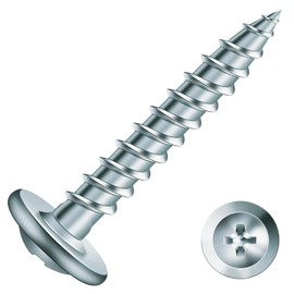 #8 x 1 Inch Wood Screw 250Pcs Alloy Steel Standard Thread Truss Head Fast Self Tapping by SG TZH