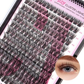 CALAILIS Individual Eyelashes, 168 Pieces, DIY Cluster Eyelashes, D Curl, Individual Eyelash Extensions, Volume Eyelash Clusters at Home (03, 10-16 Mix)