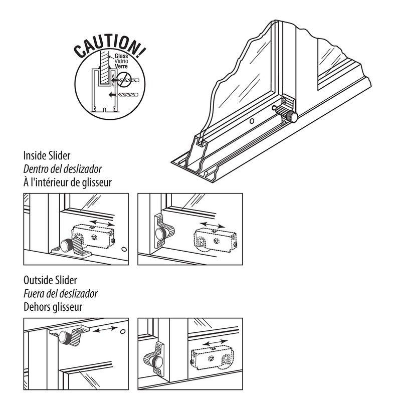 Prime-Line U 9848 Twist-In Patio Door Lock, 1-9/16 In., Cast