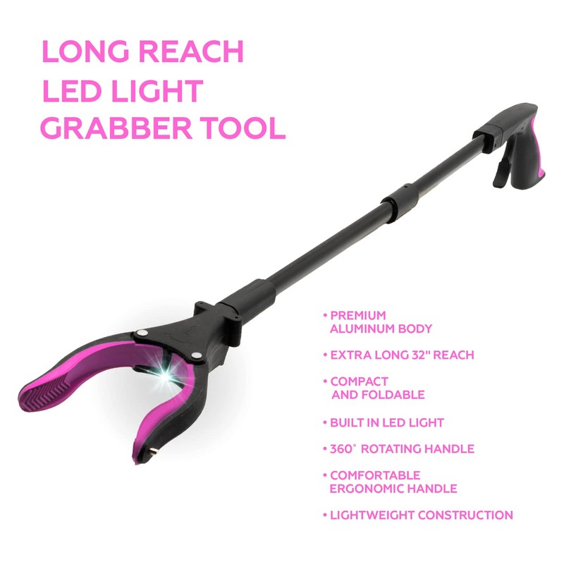 Grabber Reacher Tool-Long 32 Inch Aluminum Foldable Pick Up Stick-Strong