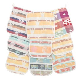 BMC bib. Bib, 6-piece Towel, 3-Piece Set, Bib, 100% Cotton, Soft, 6-Layer, Gauze, U-Shaped (Multicolor)