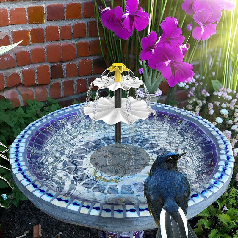 6W Solar Fountain Pump for Bird Bath with 9 Nozzles