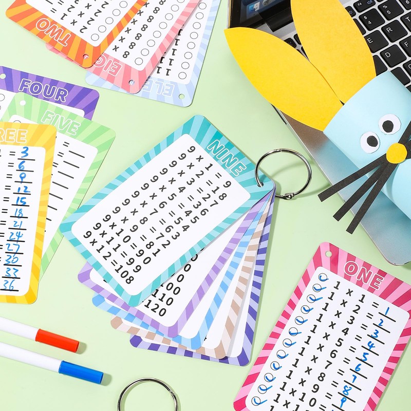 13 Pcs Multiplication Flashcards 0-12, Times Table Flash Cards Multiplication