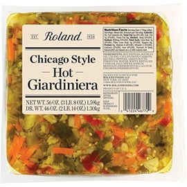 Roland Foods Chicago Style Giardiniera, Hot, 56 Ounce