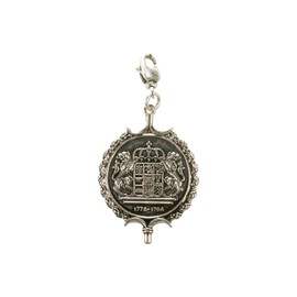 Alpenflüstern AAH160 Bavaria Coin Pendant Small for Charivari Antique Silver Colours, 95% metal alloy, 4% copper, 1% iron