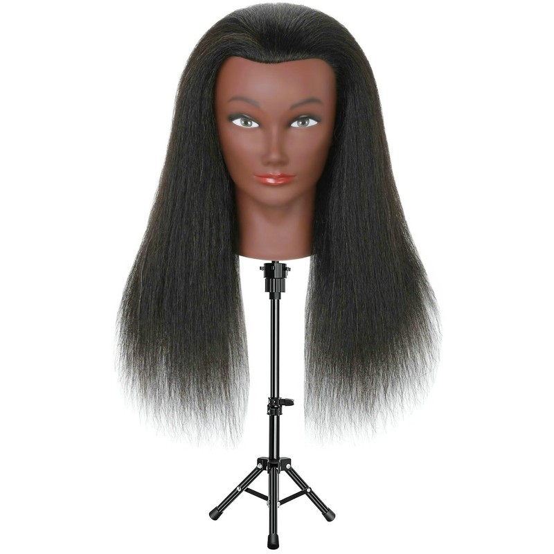 LECIPO Mannequin Head with 100% Real Human Hair for African