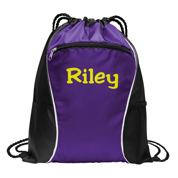 Personalized Monogrammed Cinch Bag with Custom Text | Heavy Duty