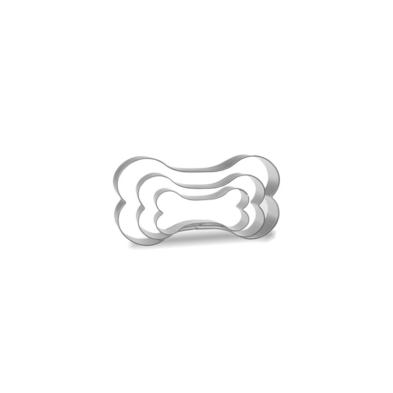 Keewah Dog Bone Cookie Cutter Set - 5.2”, 4”, 2.9”