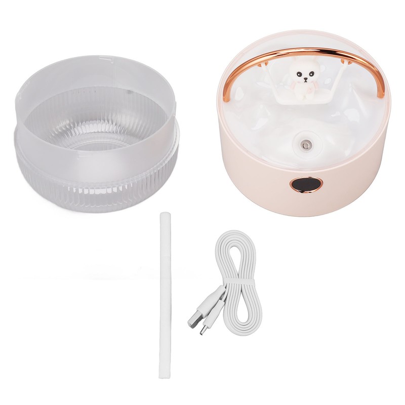 Mini Humidifier 600ml 40ml/H Dual Mode Bear On Swing Night