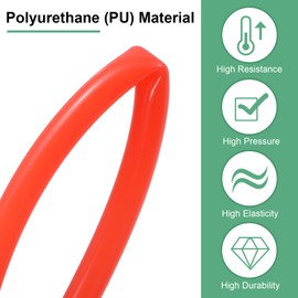 M METERXITY Pneumatic Tubing Pipe, 5mm(ID) x8mm(OD) PU Polyurethane Air Compressor Hose for Air Compressor Fitting/Gas/Fluid Transfer, Air Hose Line Tube [2M/6.56ft, Red]