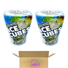 Ice Cubes Chewing Gum, Sugar Free, Pina Colada, 2 Count, 40 Pieces, LIMITED EDITION, (Pack of 2)