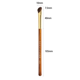 ROWNYEON CM179 Desert Oak Series Nose Contour Brush - Angled Pony Hair Bristles for Seamless Sculpting, Dual-Use with Cream/Powder, Ebana Handle & Brass Ferrule (CM 179)
