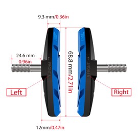 CNCLOL Bike V Brake Pads, Bicycle V Brake Blocks，55/70mm Brake pads.Black blue