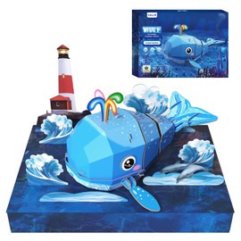 3D Paper Puzzle Model Kit for Adults & Kids Ages 8+,STEM Educational DIY Assembly Toy,Eco-Friendly Craft Gift for Home Decoration, Birthday Children's Day Gifts(Whale)