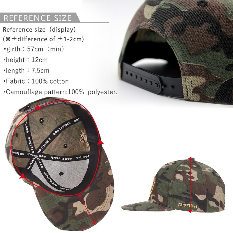 TaoTech Snapback Cap, Baseball Cap, Baseball Cap, Flat Panel Hat,