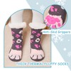 Girls Fuzzy Socks with Grips Winter Warm Socks for Kids