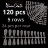 Deni Carte 120 Pieces Nail Tips Almond for Soak-Off Nail
