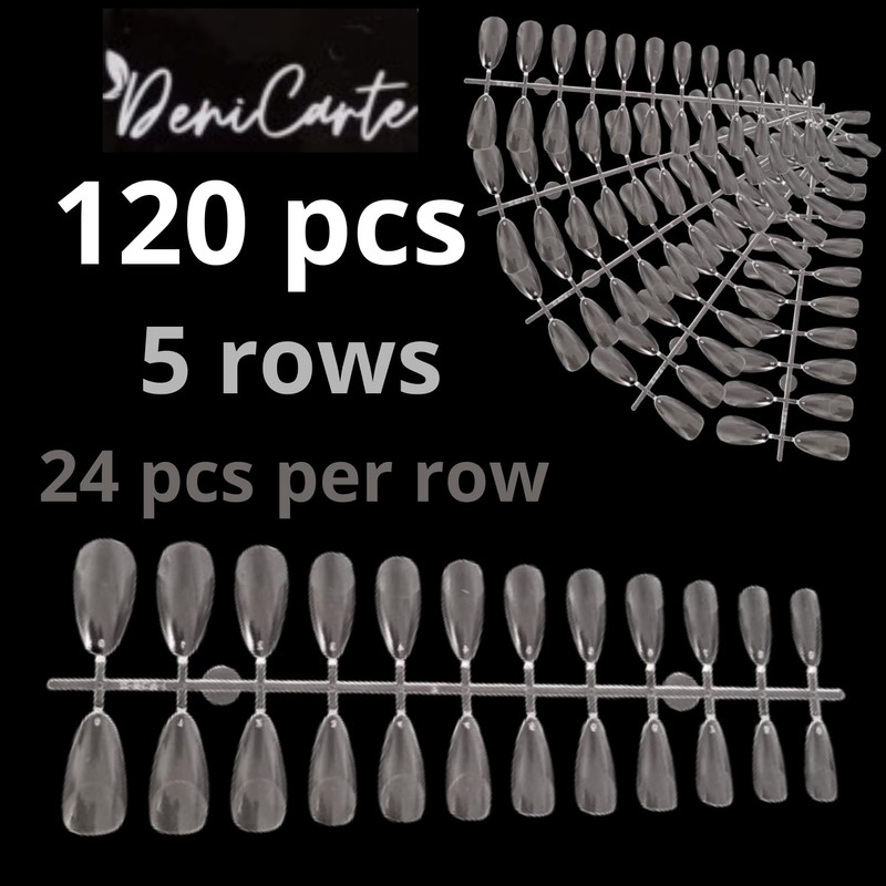 Deni Carte 120 Pieces Nail Tips Almond for Soak-Off Nail