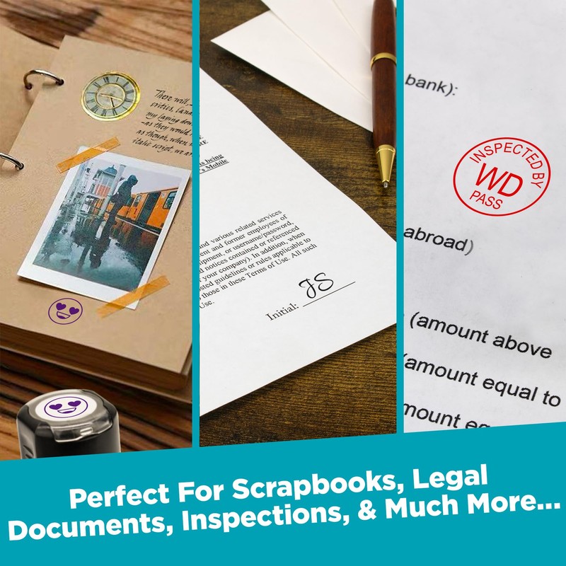 MaxMark Round Self Inking Holiday Stamp - Green Ink -