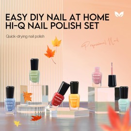 Morovan Nail Polish Set Fingernail: Fall Quick Dry Nail Polish Kit Fall Orange Regular Bulk 0.25 oz Finger Nail Lacquer Pack Glossy Toenail Polish DIY Gifts for Women