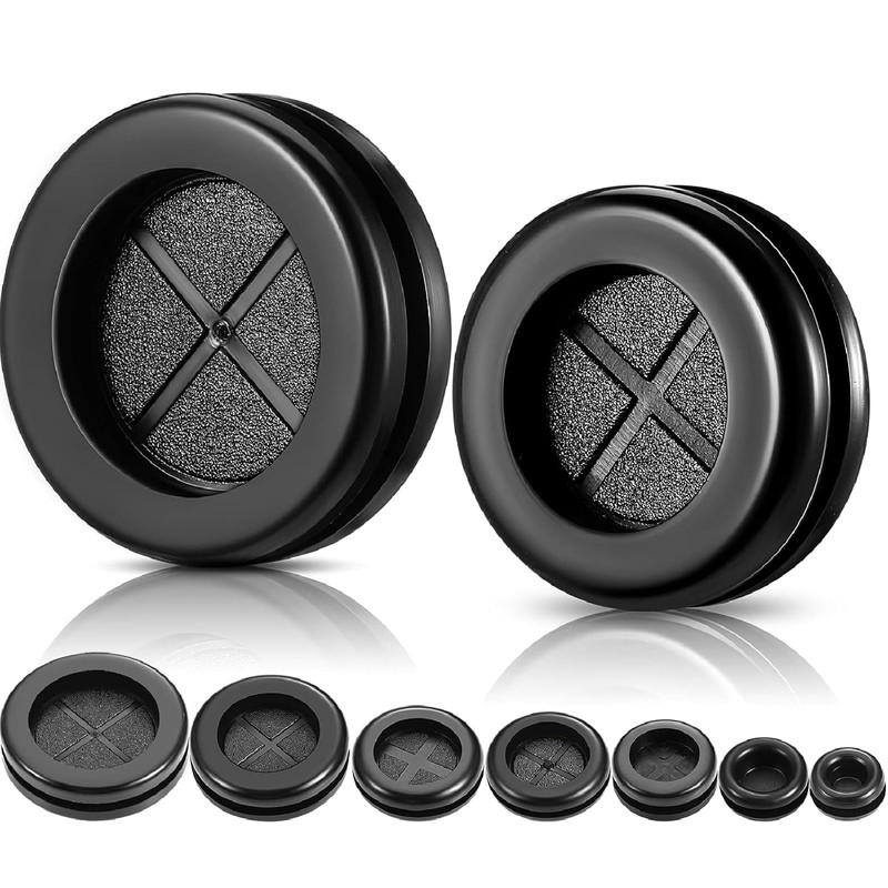 Round Rubber Plug Hole Grommet Kit 7 Sizes Black Double