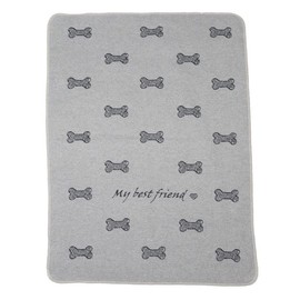 David Fussenegger Dog Blanket 'My Best Friend/Bone Allover 70 x 90 cm Light Grey