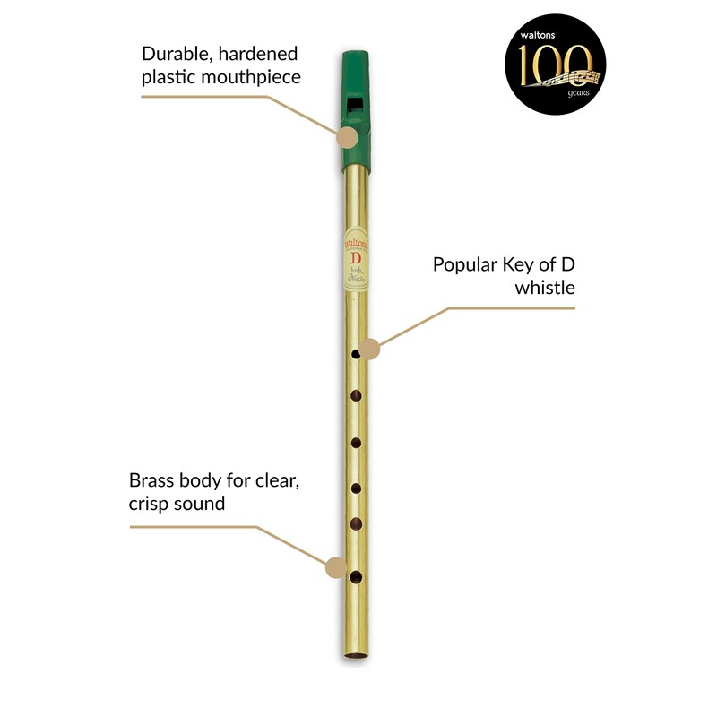 Waltons 1506 Brass D-Tube Tin Whistle