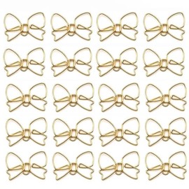 100PSC Bowknot Shape Paper Clips Cute Paperclips Metal Paperclips Funny Paper Clips Bookmarks Planner Clips Decorative Bow Paper Clips for School Office Home (Gold)