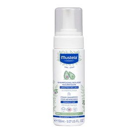 Mustela Champú en Espuma para Costra Láctea para Recién Nacidos - Champú para Bebés con Polifenoles de Aguacate de Origen Natural - Sin Lágrimas y Sin Fragancia - 5.07 fl. oz.