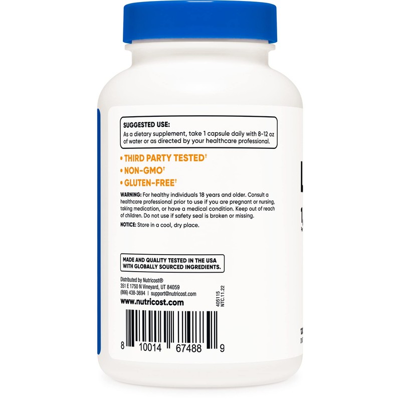 Nutricost L-Glycine 1000mg, 120 Capsules, Vegetarian, Non-GMO and Gluten Free