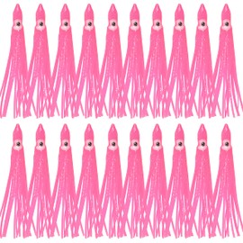 Soft Plastic Octopus Squid Skirt Fishing Lures Saltwater Octopus Skirts Glow Lure Trolling Bait Fishing Tackle for Sea Bass Salmon Trout 7cm 9cm 11cm, 30pcs
