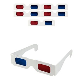 QIANCAIWANG 5 Pack 3D Paper Glasses for Movies, Anaglyph Glasses, Blue and Red 3D Cardboard Glasses for TV, Films (5)