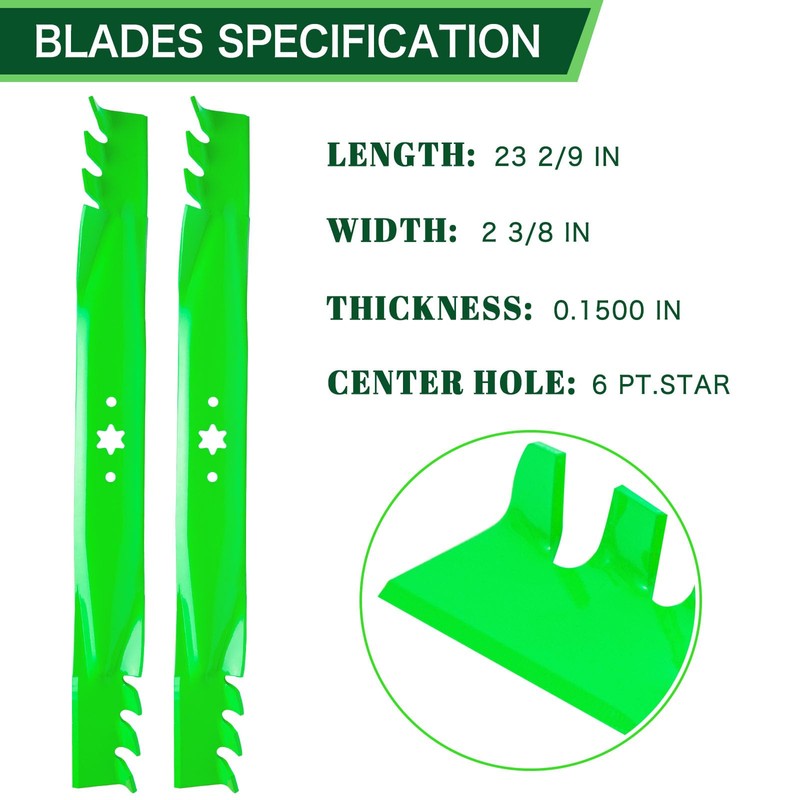 2 Pack 942-04290-X 46 inch Mower Mulching Blade for MTD