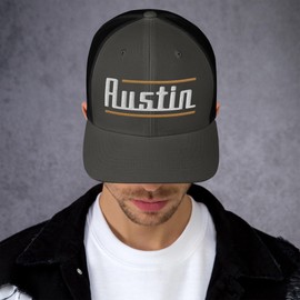 Generic Retro Austin Trucker Cap Vintage Austin TX Trucker Hat Charcoal/Black
