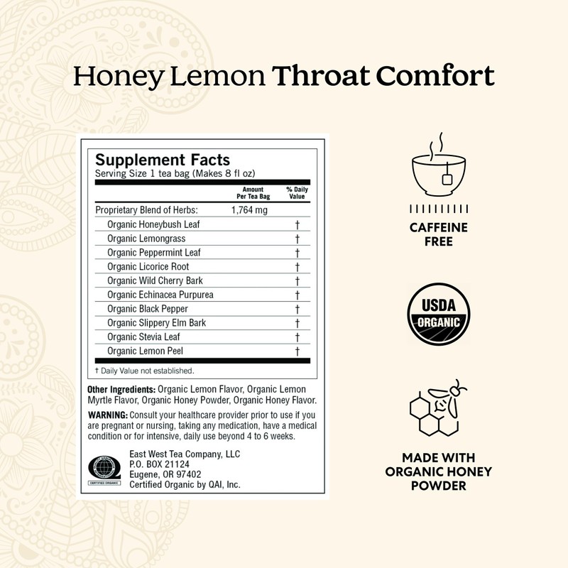 Yogi Tea - Honey Lemon Throat Comfort (6 Pack) -