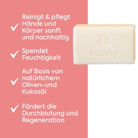 klæny® Solid Hand & Body Soap Blood Orange 100 g I Organic Soap Based on Natural Oils I Solid Soap Piece Vegan & Biodegradable I Plastic-Free & Palm Oil Free