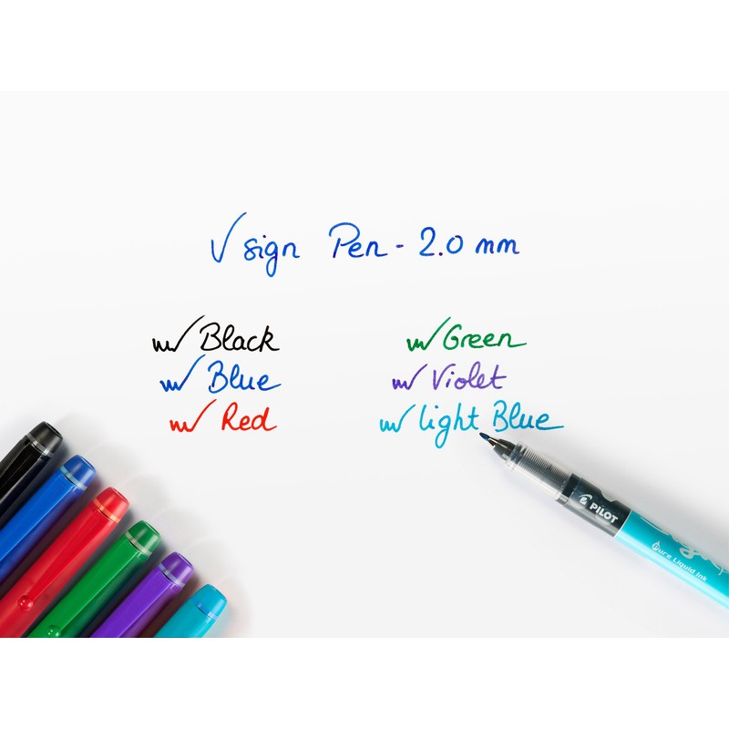 Pilot 2.0 mm V-Sign Pen Liquid Ink Tip - Black/Blue/Red/Green