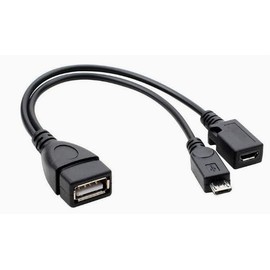 Puiseno USB zu OTG Adapter-Kabel mit Micro-USB2.0-Stecker（Handy und Tablet anschließen）/U SB-Buchse Typ B（angetrieben von）/U SB-Buchse Typ A für USB-Stick/Tastatur/Festplatte/Fire TV Stick，20CM