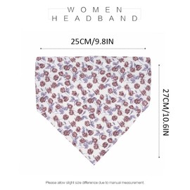 Zoestar Boho Triangle Head Scarfs Black Flower Head Kerchief Headbands Chiffon Hair Bandanas Turban Hair Scarfs Elastic Hair Band for Women and Girls(Pack of 3)