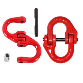 2 Pack Hammerlock Coupling Connecting Link, G80 Alloy Steel Double Ring Buckle Rigging Connector, Working Load Limit Capacity 2.00t/4409lbs