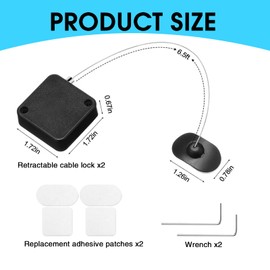 6.5 ft Retractable Remote Control Cable Tether Lock with Adjustable Locking Leash Length Clasp,Remote Control Security Lanyard Lock for TV Remote Control,Gaming Controller (4)