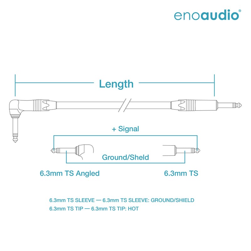 enoaudio Mogami 2524 Instrument Cable Neutrik Gold 6.3 mm TS
