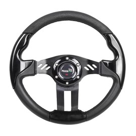 RASTP Golf Cart Steering Wheel Universal Fit for Golf Cart EZGO RXV/TXT, Club Car DS & Precedent Yamaha,Black
