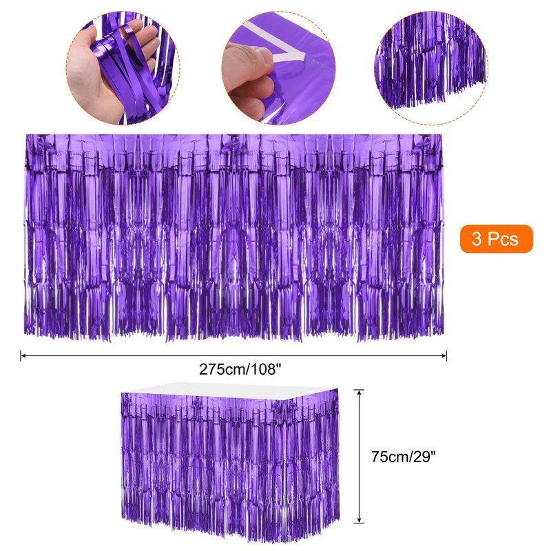 sourcing map 3 Pcs 29x108 Inch Light Purple Metallic Foil
