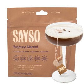 SAYSO: Espresso Martini Instant Cocktail Tea Bags | Infuses with Cold Water & Spirits for a Premium Craft Cocktail or Mocktail (25 Calories, 5g Sugar)