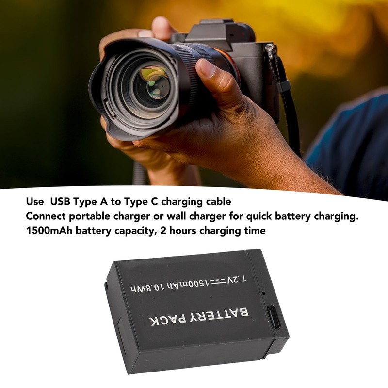 LP‑E17 Battery Pack 7.2V 1500mah Fast Charging Usb C Camera