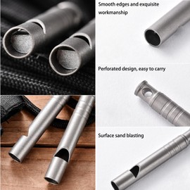 WANYI Pack of 2 whistle, loud emergency titanium whistle, emergency whistle, signal whistle, loud outdoor emergency whistle, rescue whistle, survival whistle, referee whistle with key ring
