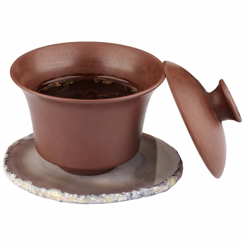 Shanxing Natural Crystal Agate Coasters Set of 2, Agate Slice