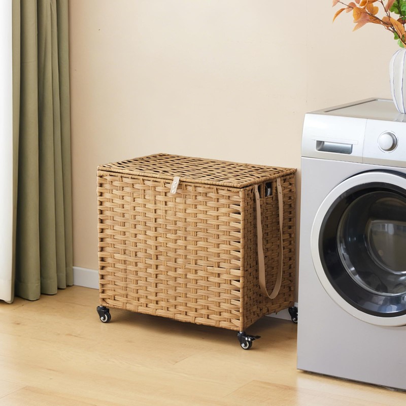 Laundry Hamper with Wheels, 52.8 Gallon(200L) Rolling Laundry Basket with